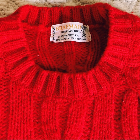 Vintage cable knit Scottish Shetland Wool Sweater - Picture 5 of 5